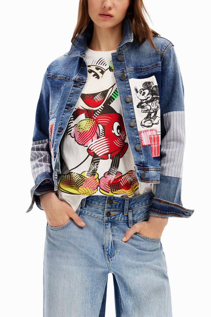 Veste jean patchwork Mickey Mouse | Desigual