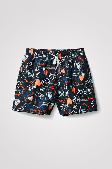 Arty printed swim shorts | Desigual