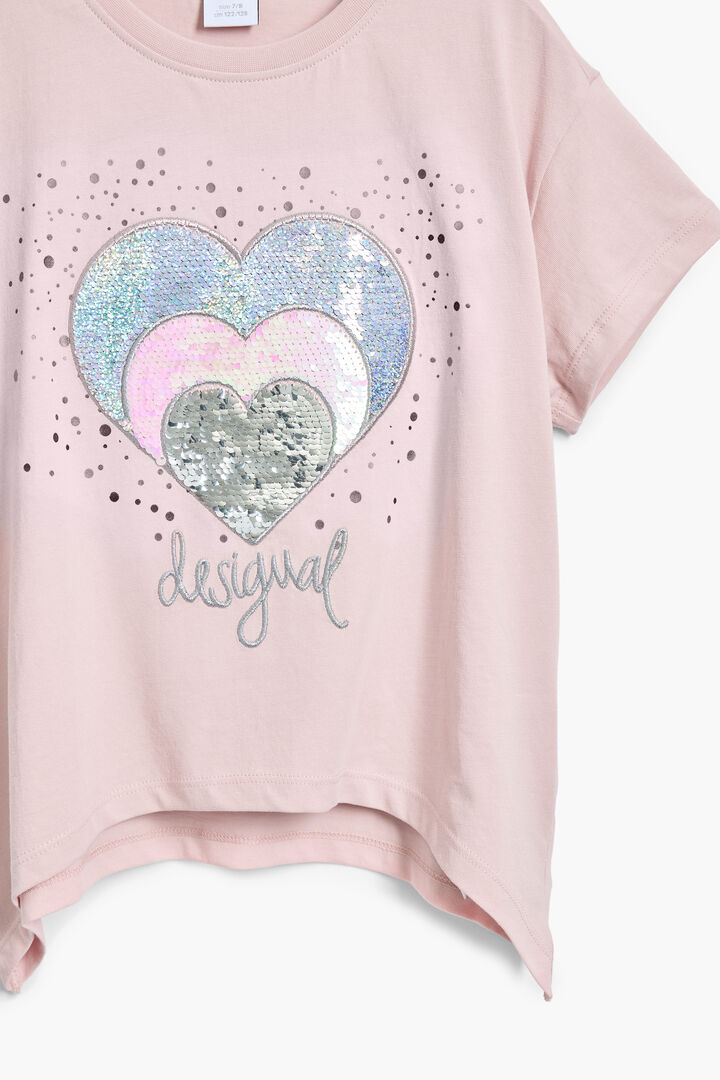 Heart T-shirt with rhinestones | Desigual