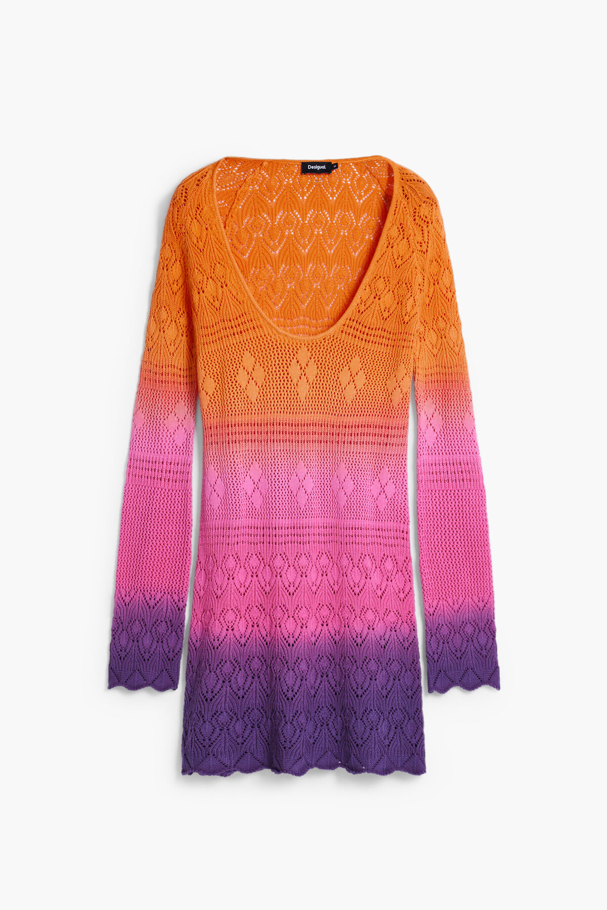 tie dye crochet dress Desigual, Tie-Dye Dress, Cotton, Orange, XL Crochet bodice burgundy bodycon dress Haven Dress in Blue Size:32 and a side slit