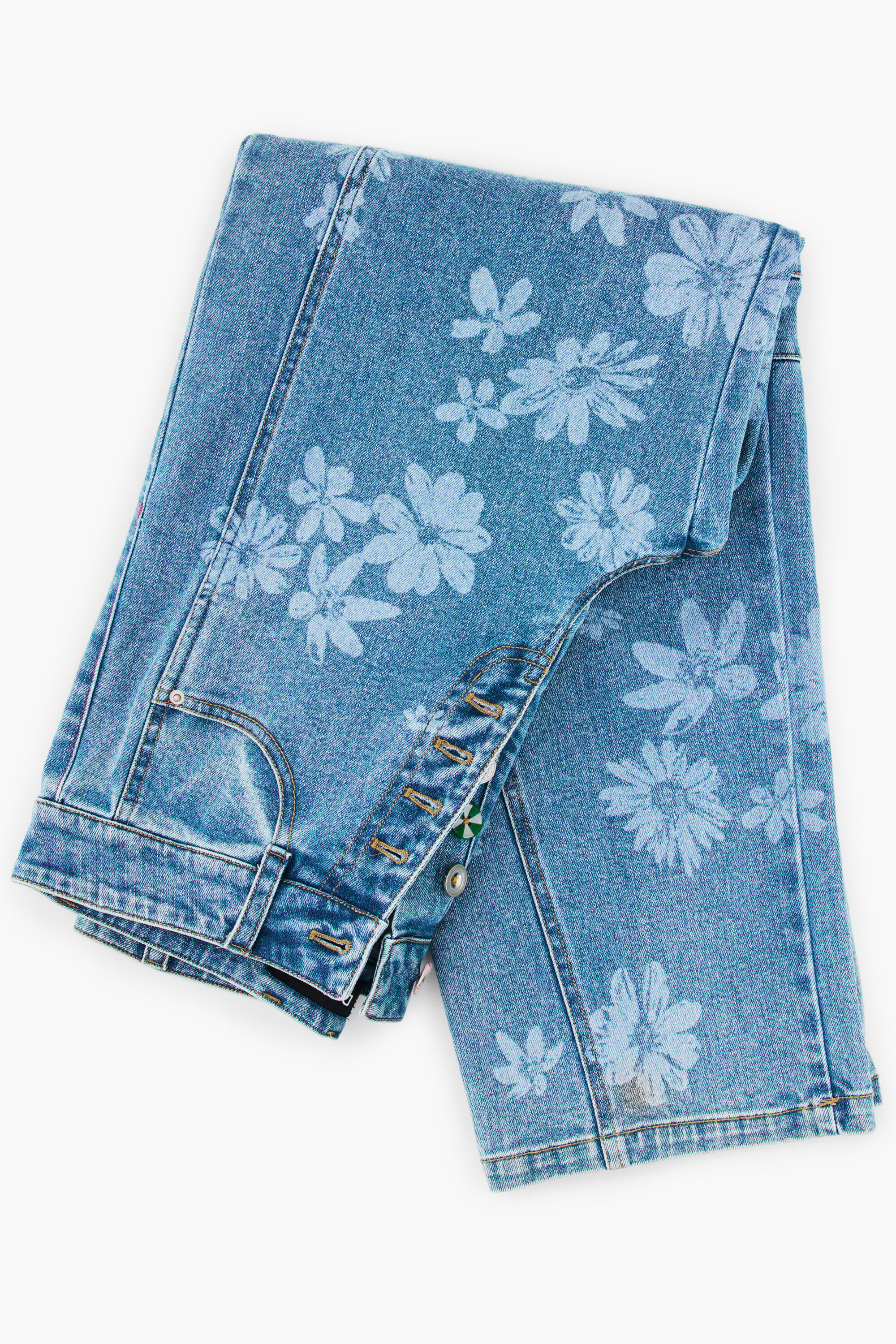 花柄デニムパンツ 青 女性用 I Desigual.com