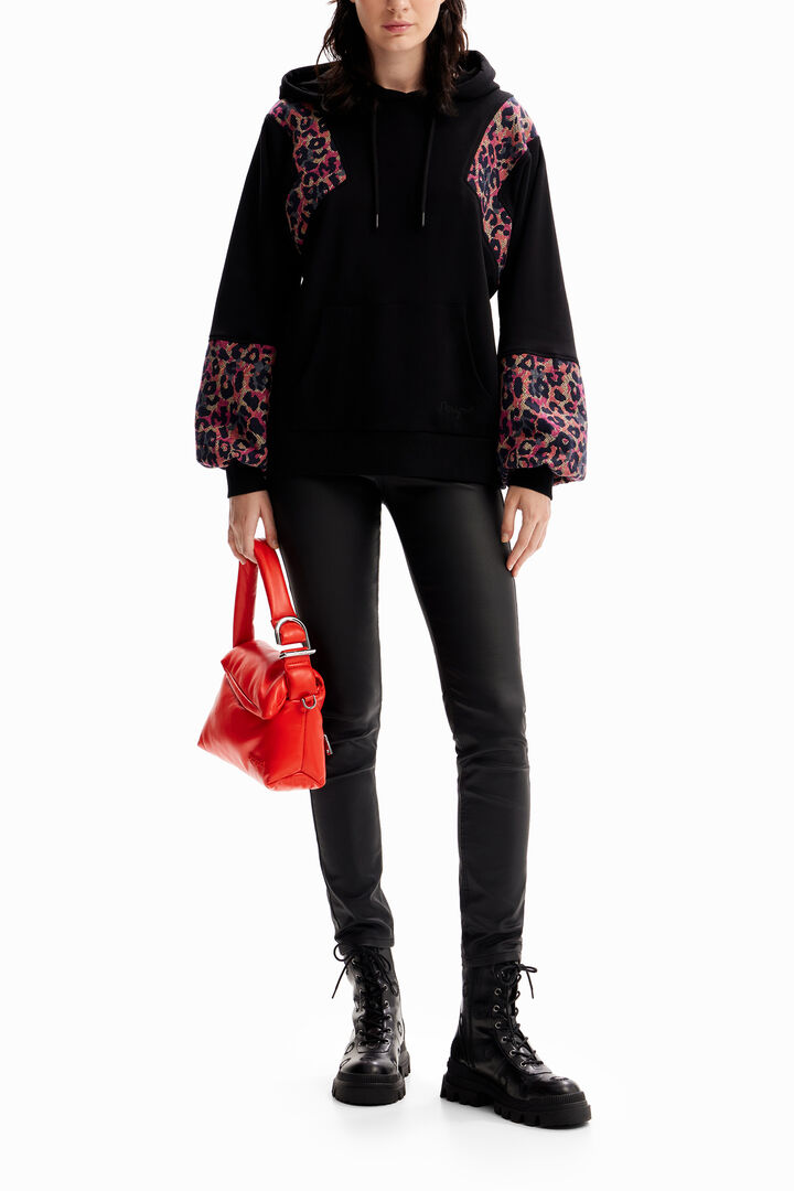 Leopard jacquard hoodie | Desigual