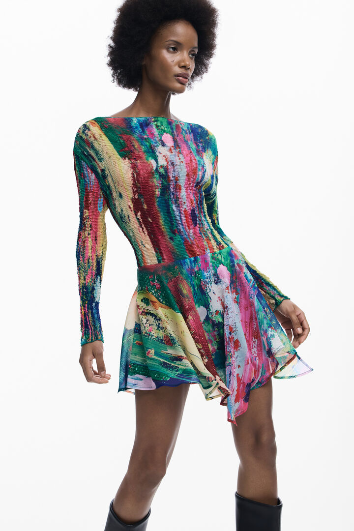 Ruched asymmetrical dress | Desigual