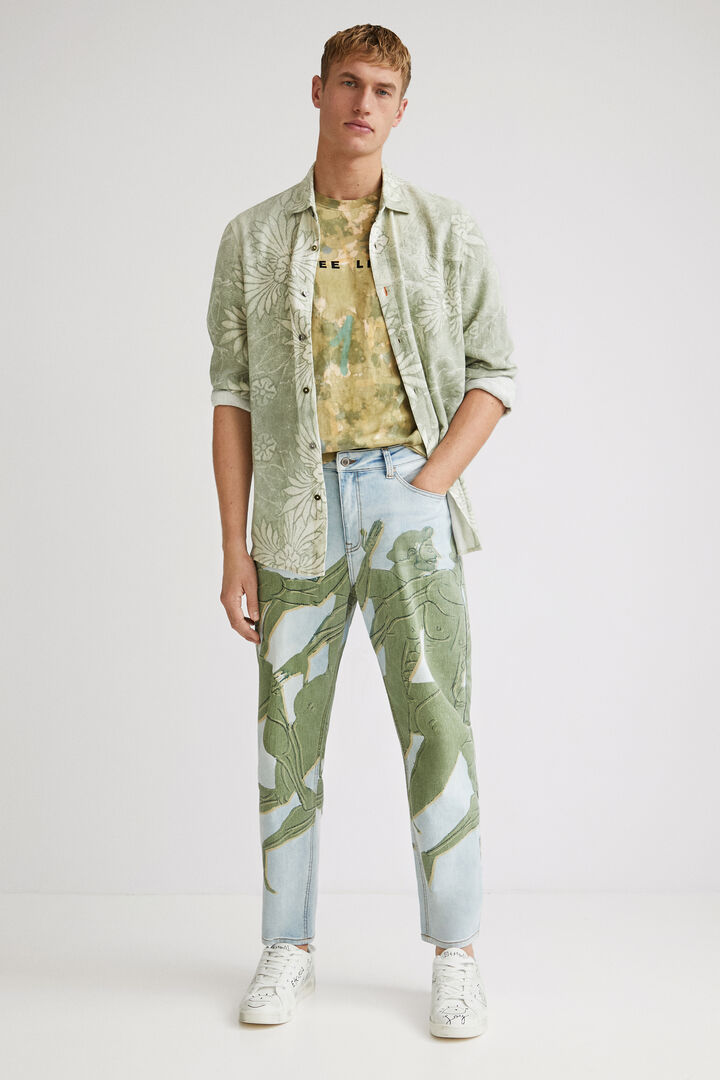 Gerade geschnittene Jeans mit griechischem Aufdruck | Desigual