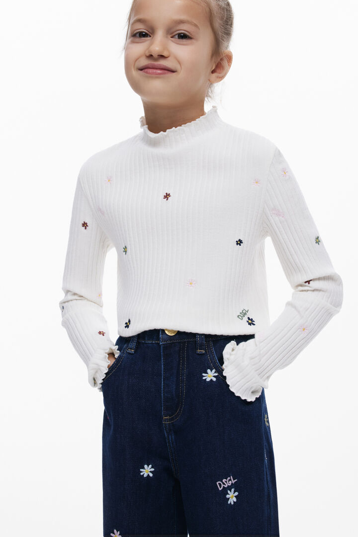 Texans cropped wide brodats | Desigual