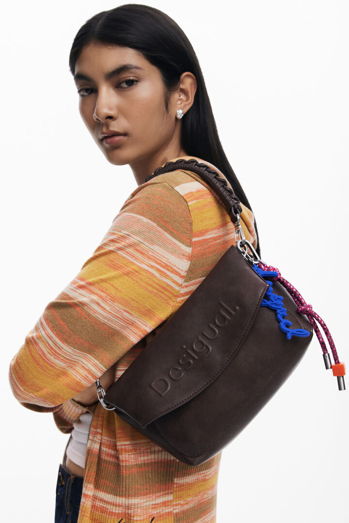 Bolso efecto antelina logo 3D mediano | Desigual