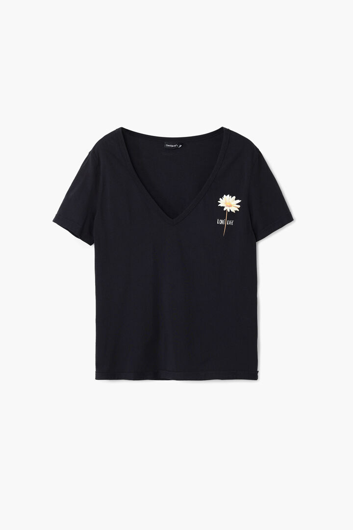 Camiseta escote pico flor | Desigual