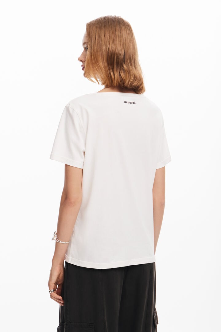 Camiseta escote pico flor | Desigual