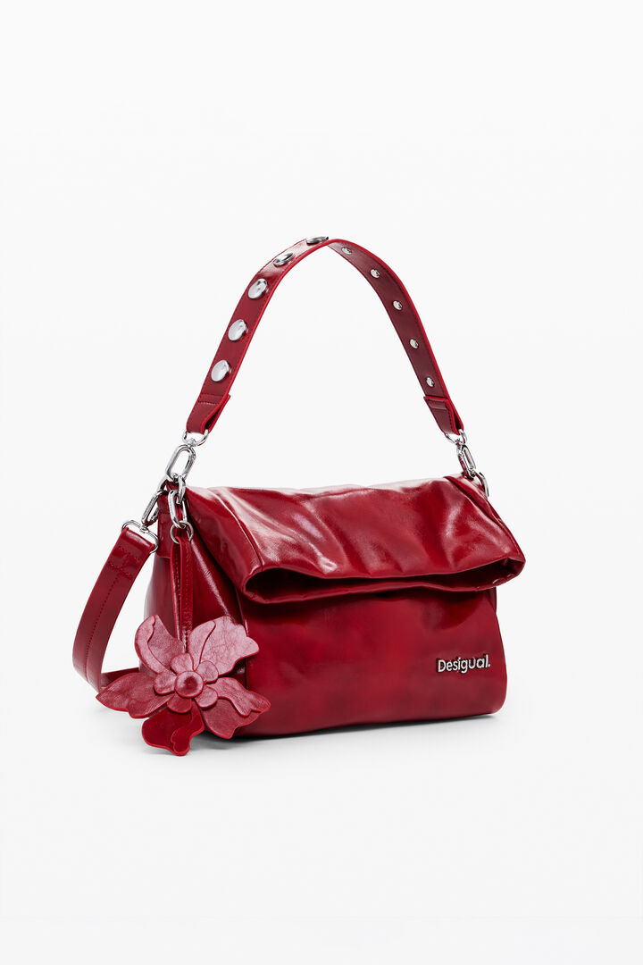 Medium shiny flap bag | Desigual