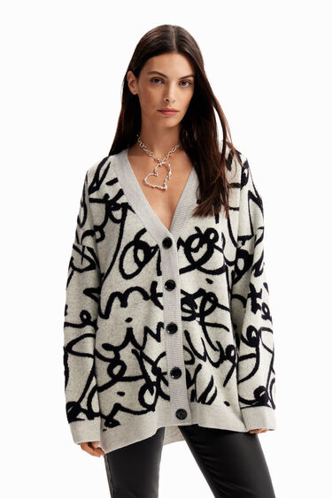Càrdigan oversize missatges | Desigual