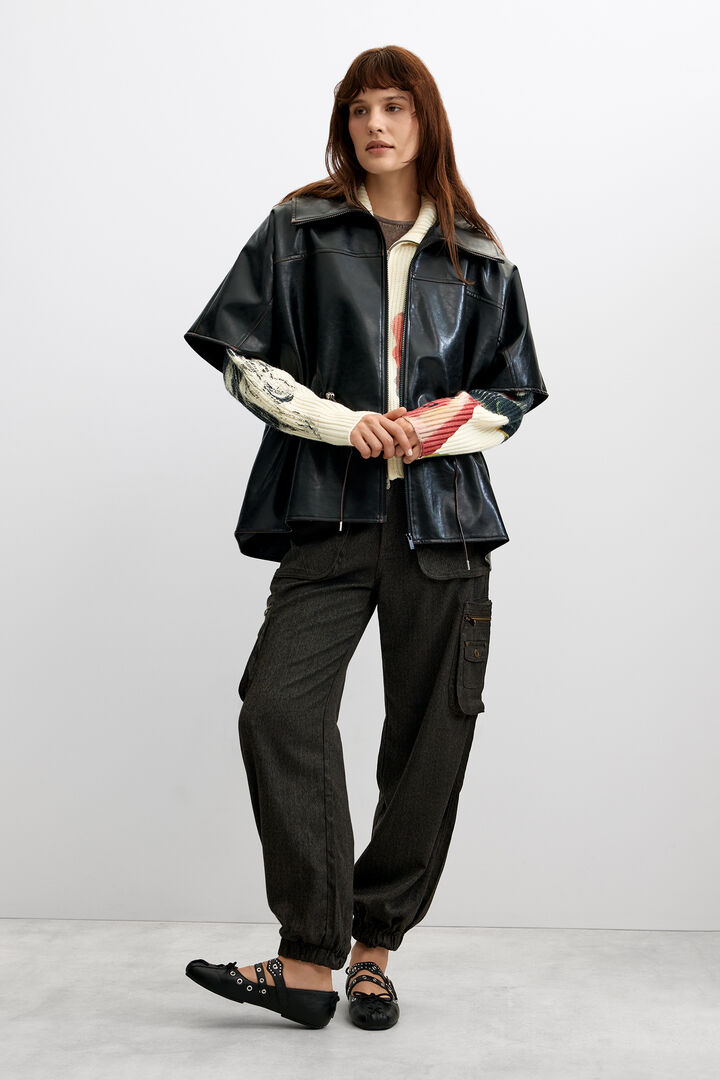 Poncho Leather Effect