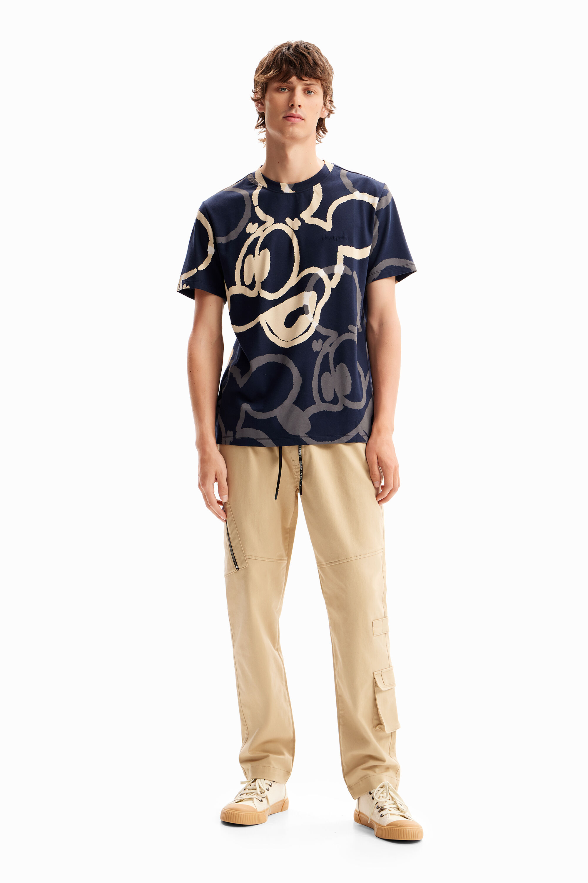 Shop Desigual Arty Mickey Mouse T-shirt In Blue