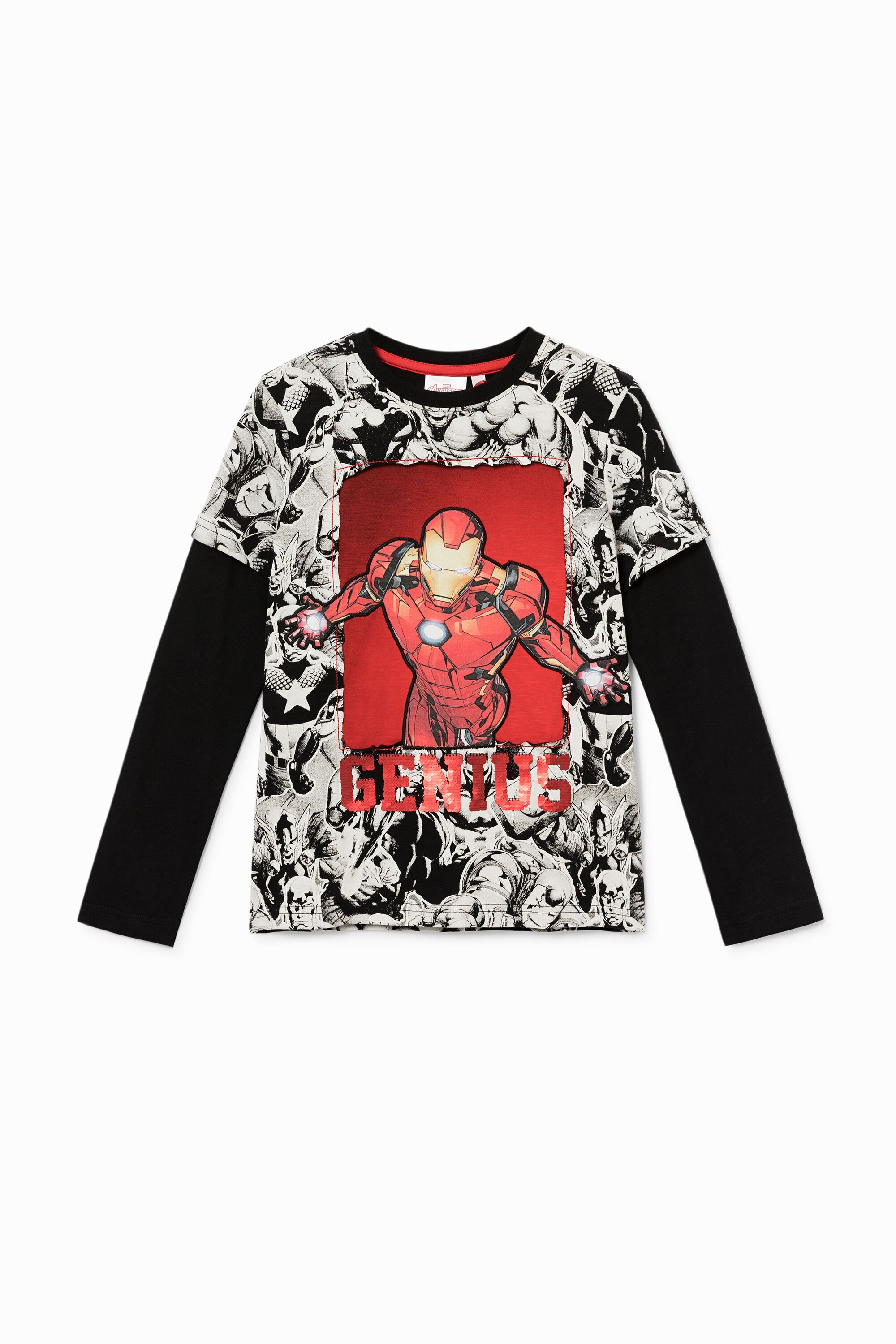 Comic T-shirt reversible sequins