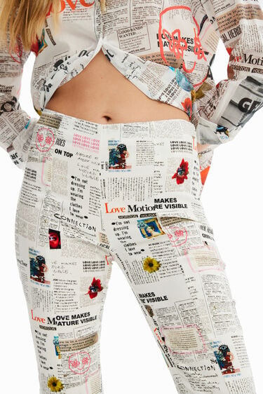 Newspaper slit trousers | Desigual
