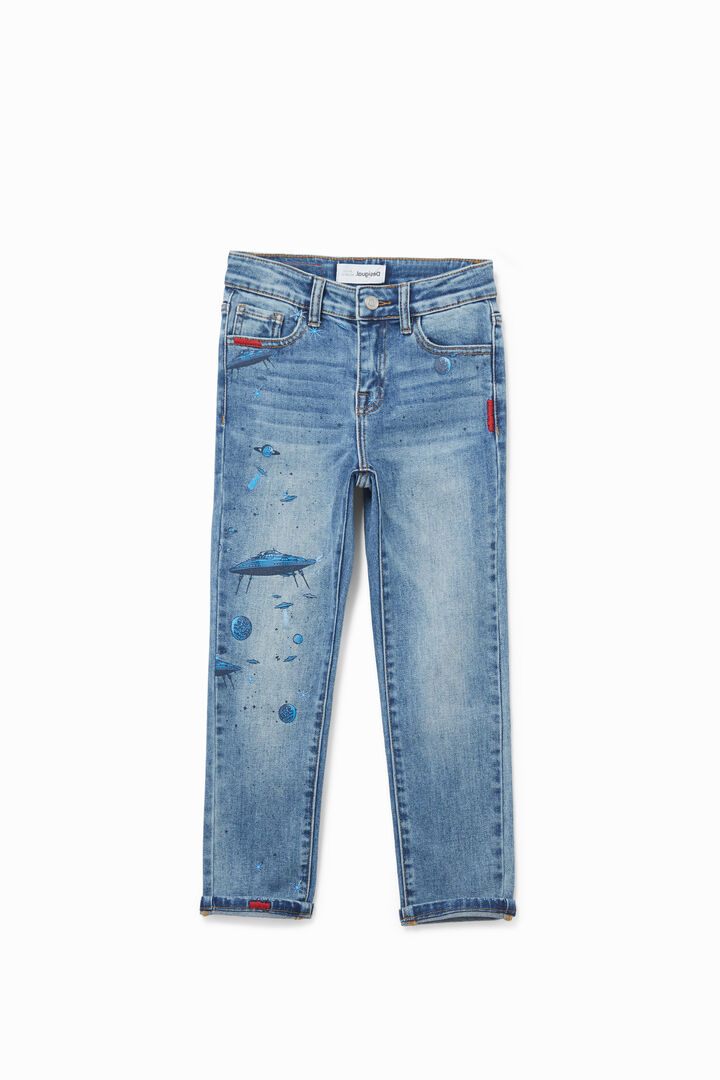 Pantalón vaquero dibujos espacio | Desigual
