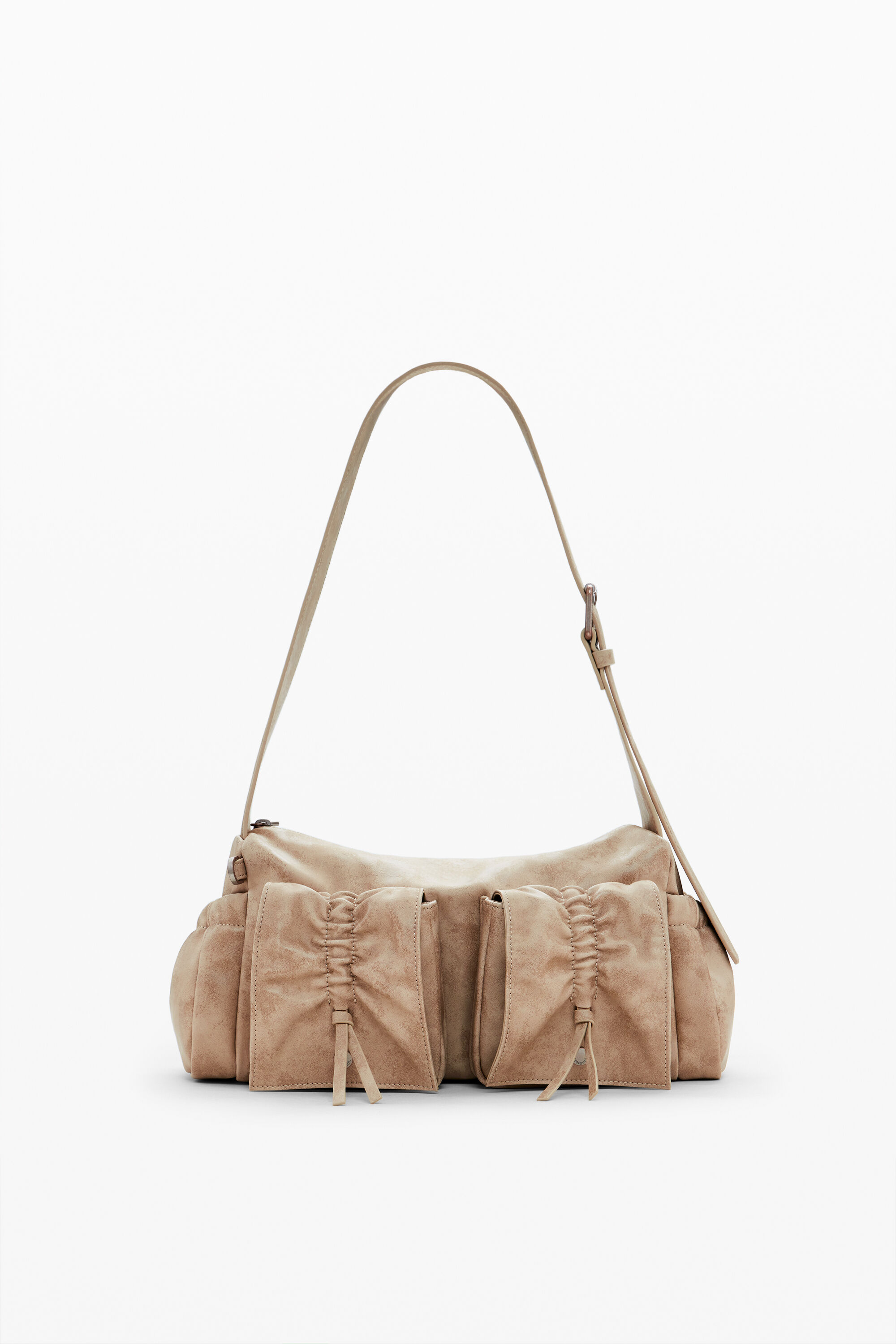 Desigual Medium Bag With Bow Pockets In White