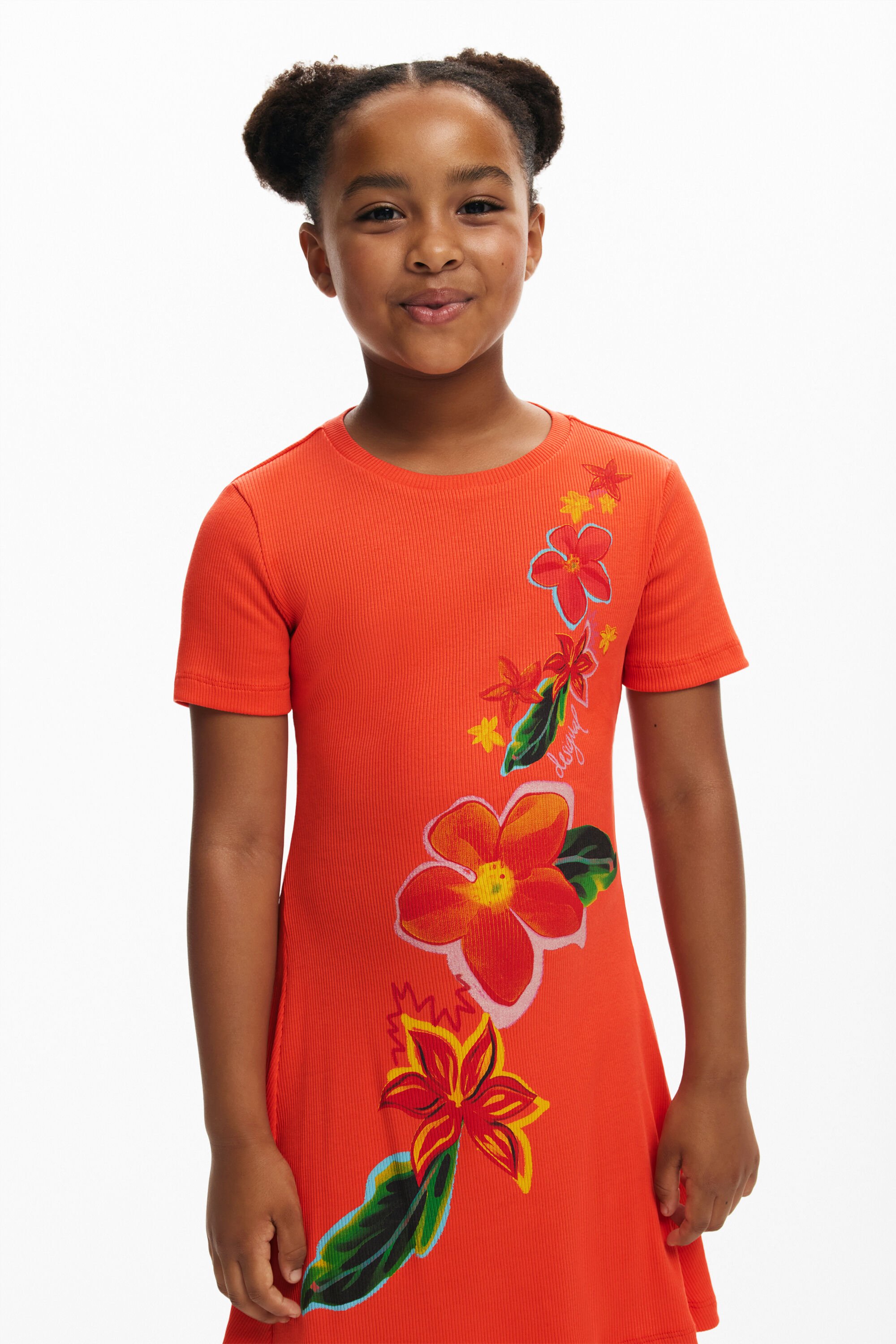 desigual Kort bedrukte jurk - RED