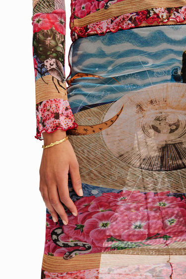 Slim tulle midi skirt | Desigual