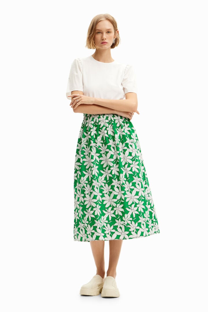 Vestido midi combinado flores | Desigual