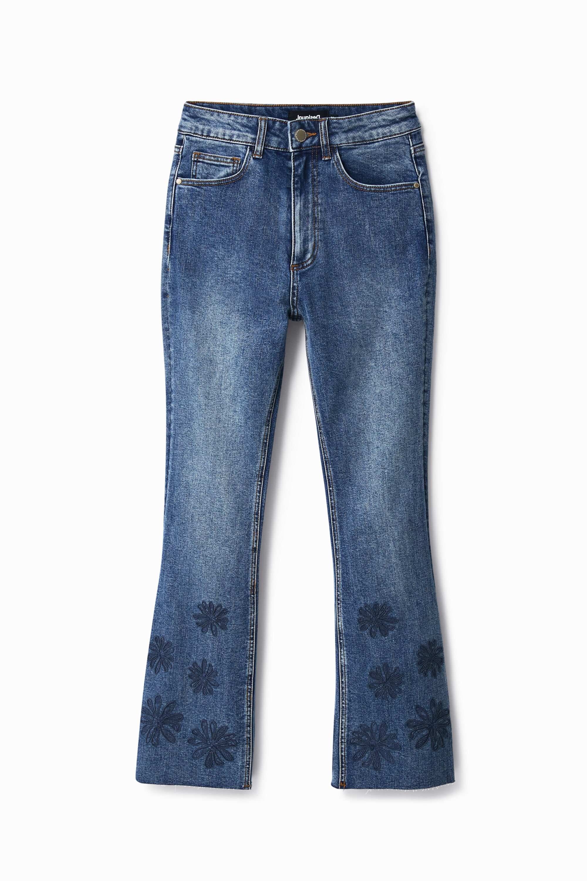 Embroidered cropped jeans cheap