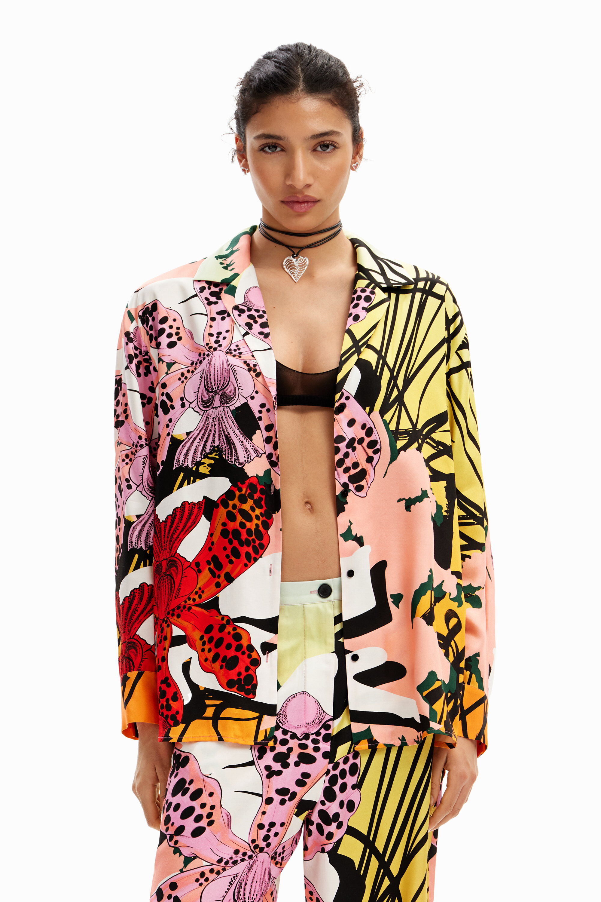 Desigual M. Christian Lacroix Silk Orchid Trousers In Material Finishes