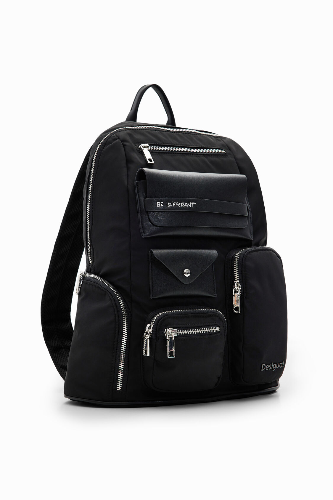 M black nylon backpack