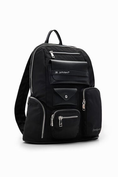 Large nylon pockets backpack | Desigual