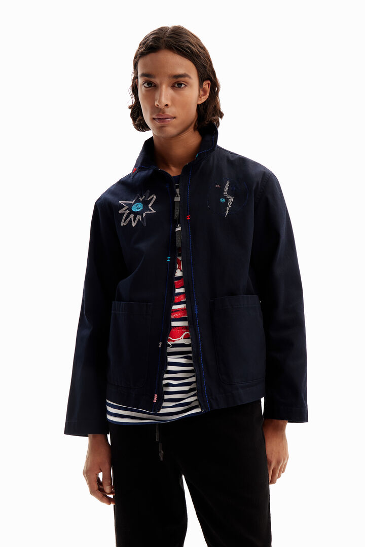 Jacket with embroidered details.