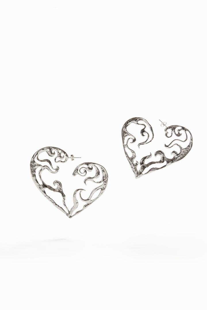 Zalio gold plated XL heart earrings | Desigual