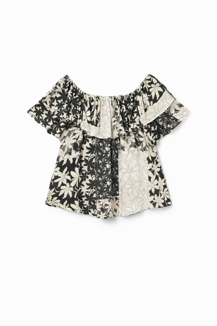 Patchwork floral ruffle blouse | Desigual