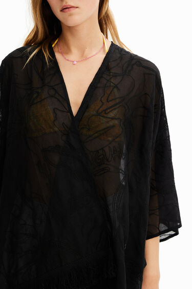 Caftà curt brodat | Desigual