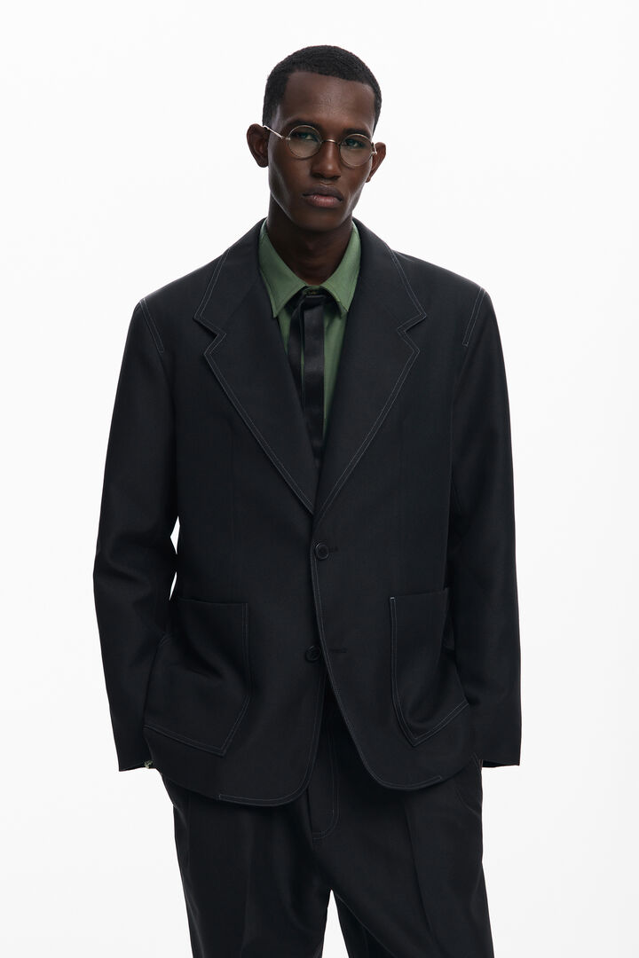 Blazer with contrast stitching