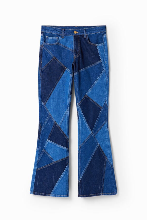 Spodnie dżinsowe Flare patchwork María Escoté
