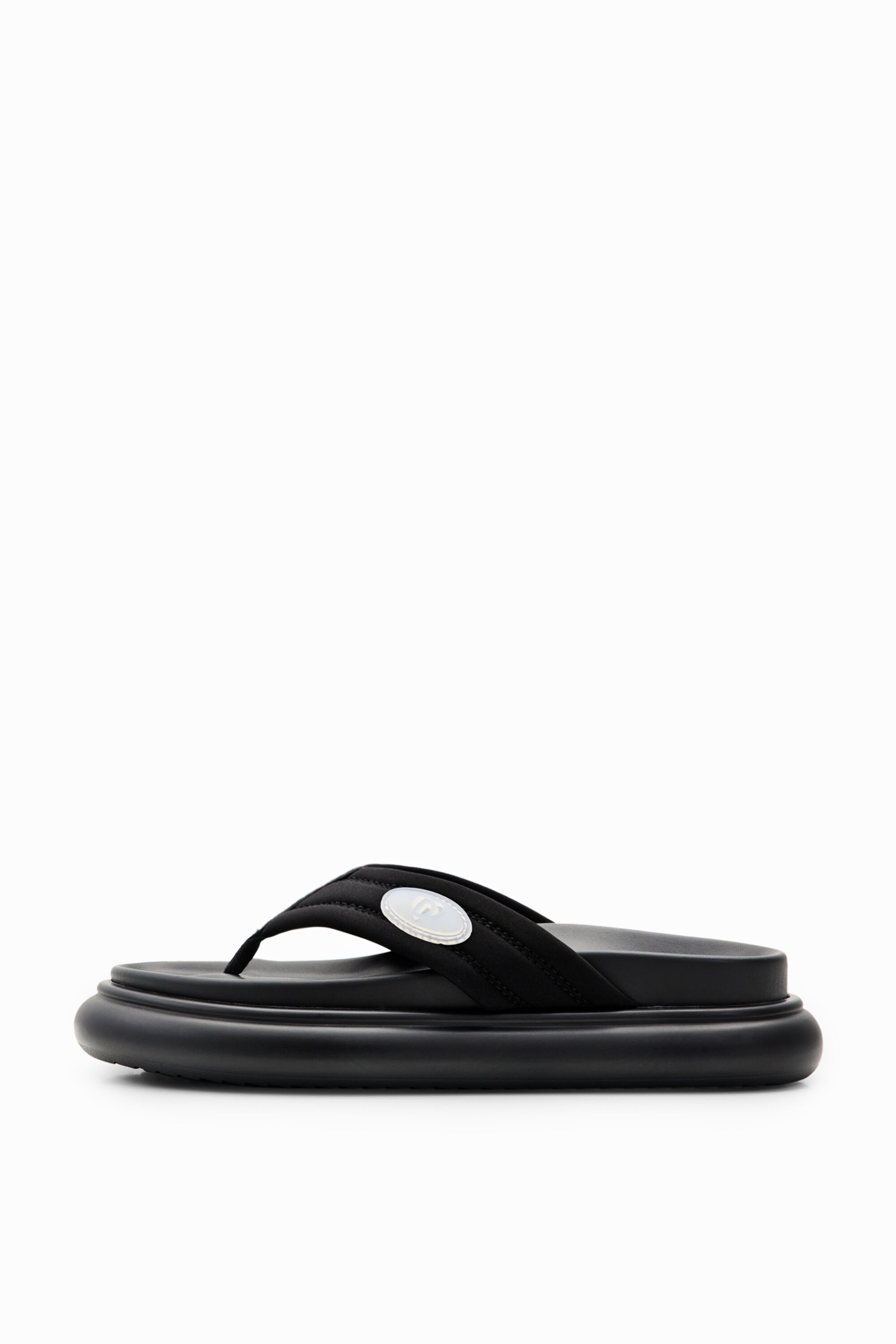 Desigual Platform Toe Post Sandals In Black