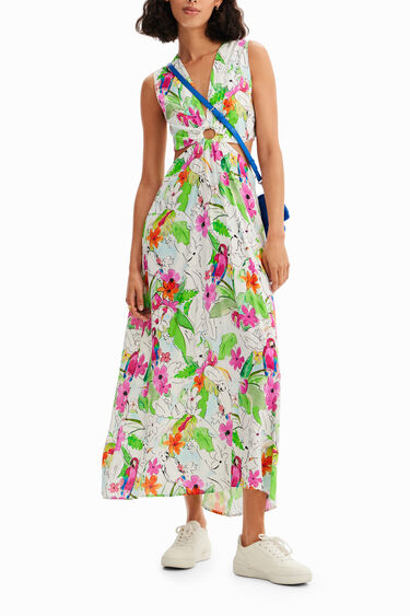 Long cut-out dress | Desigual