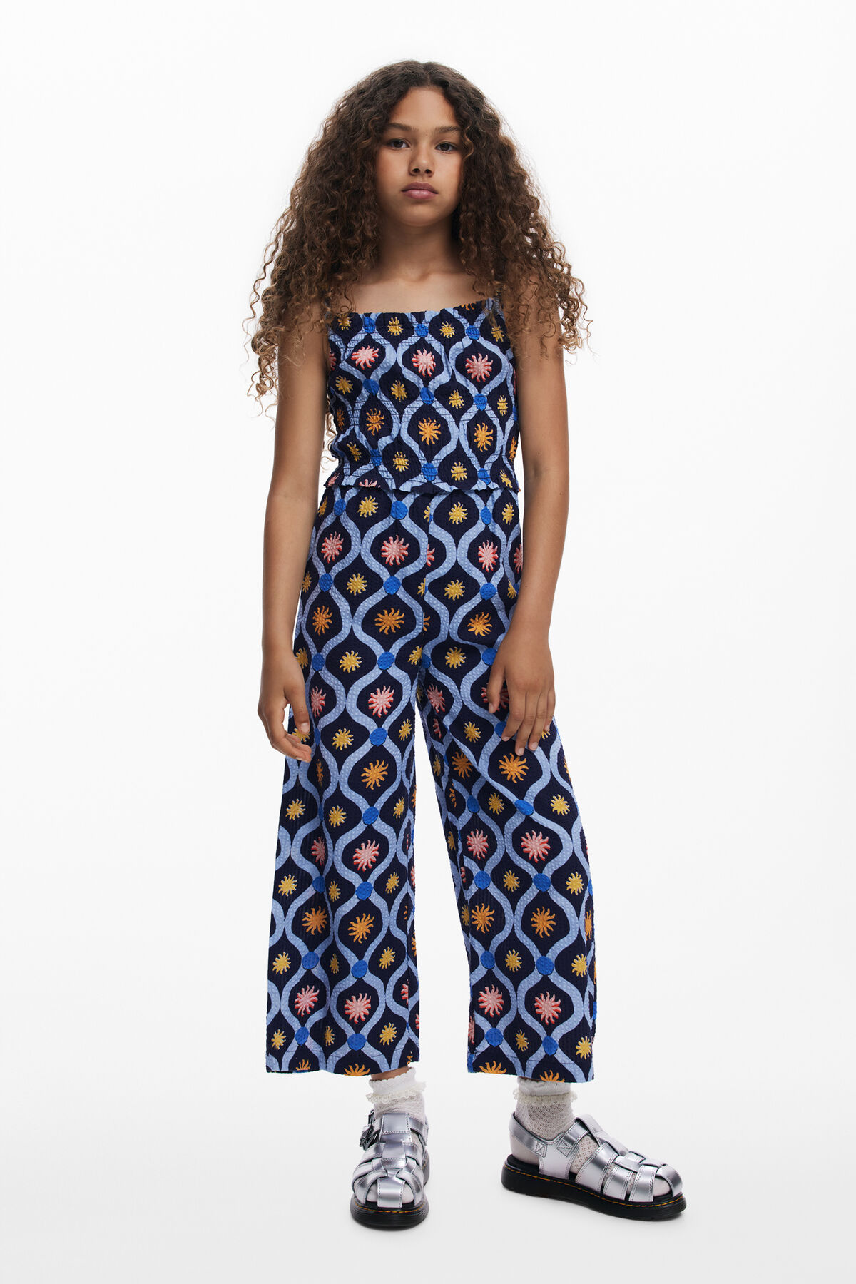 シャーリング入りのサロペット ソレス 青 少女の頃 I Desigual.com