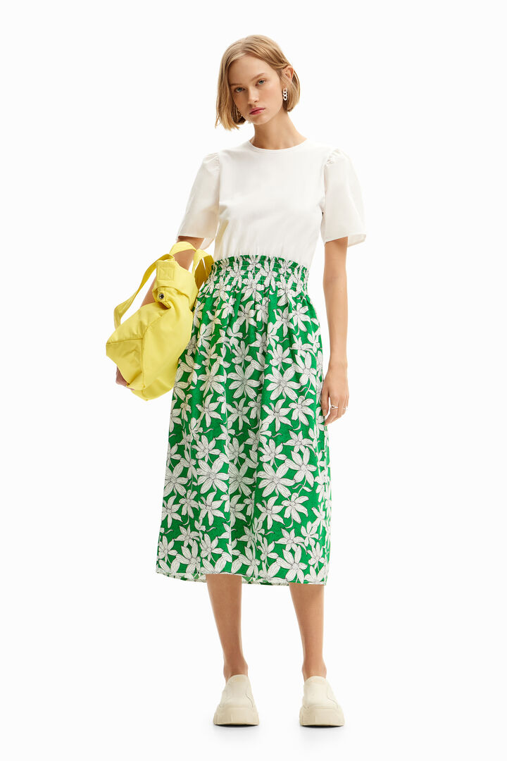 Vestido midi combinado flores | Desigual