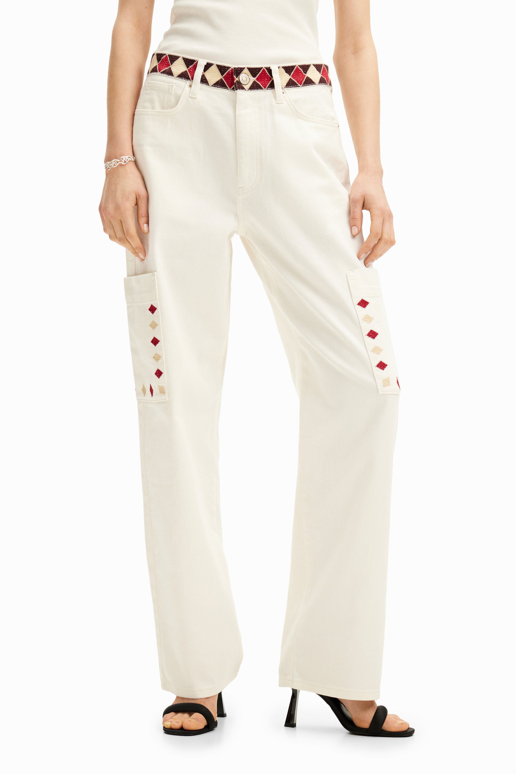 Desigual Jeans In White