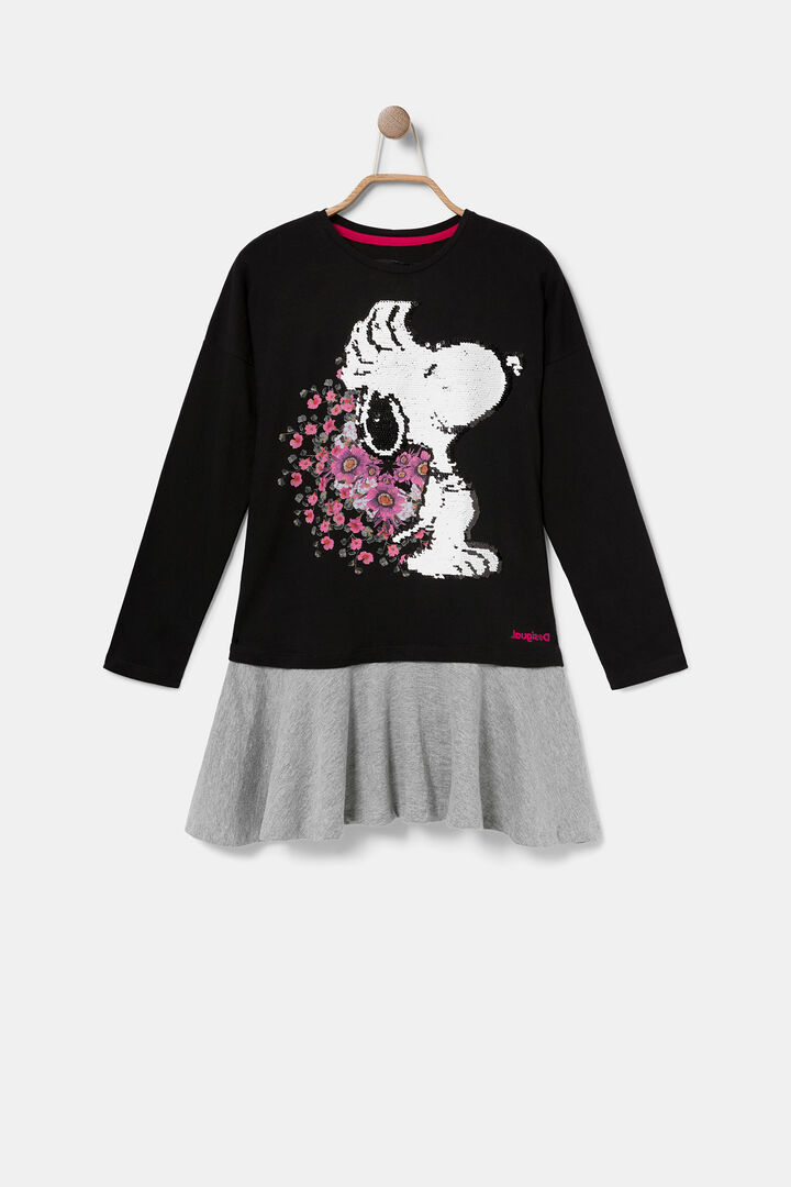Šaty Snoopy s obojstrannými flitrami | Desigual