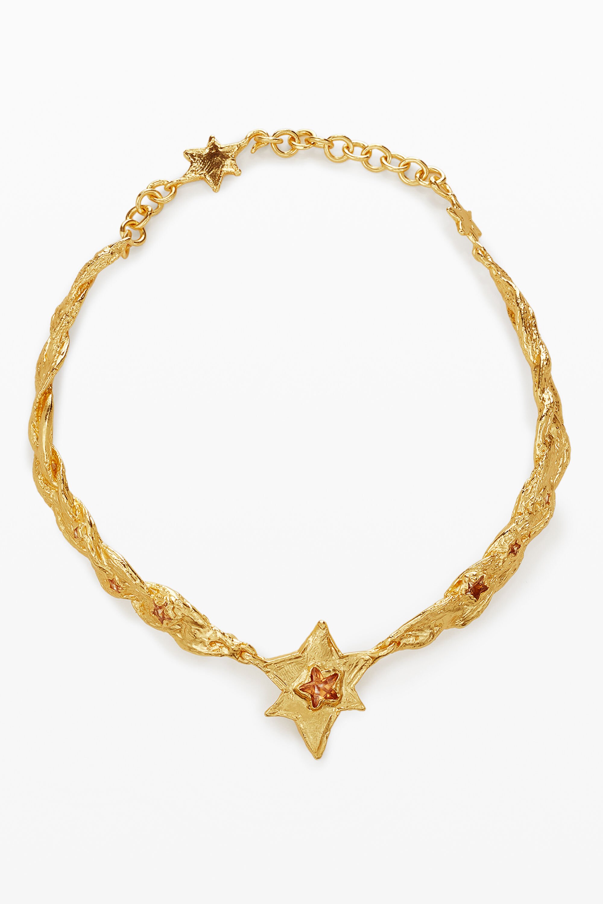 Grote choker met texturen en gouden ster Zalio