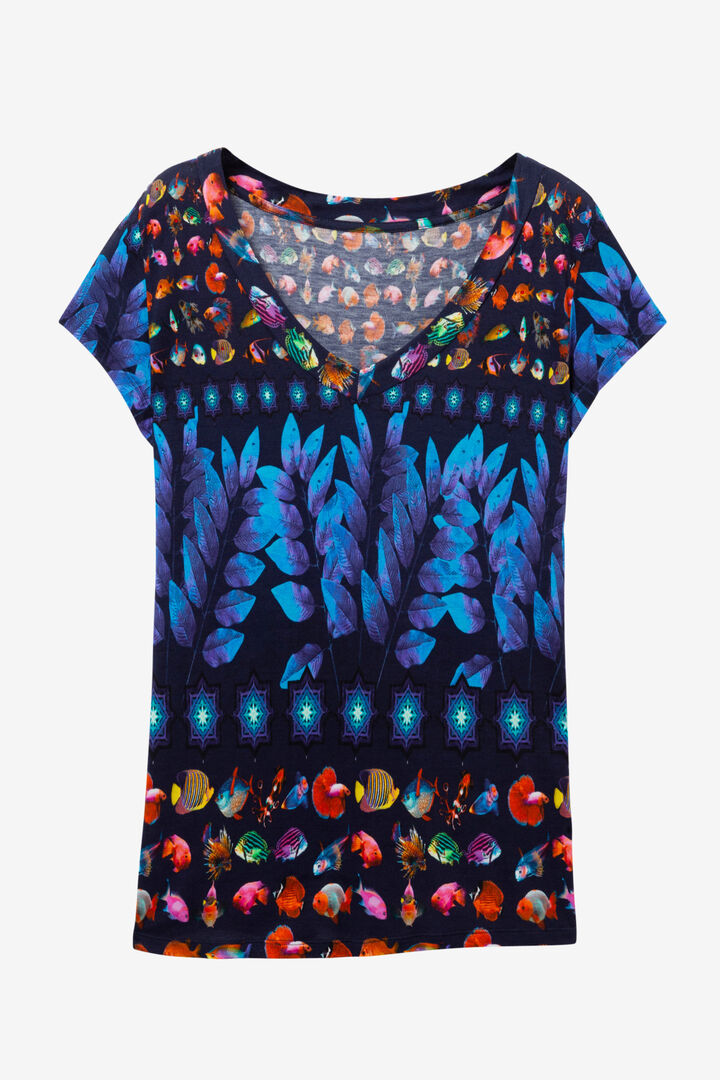 T-shirt with Tropical Fish Erika | Desigual