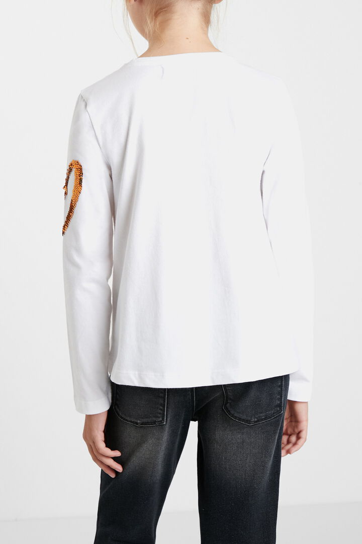 Camiseta flores lentejuelas | Desigual