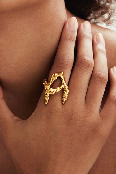 Ring Buchstabe A Goldbad Zalio | Desigual