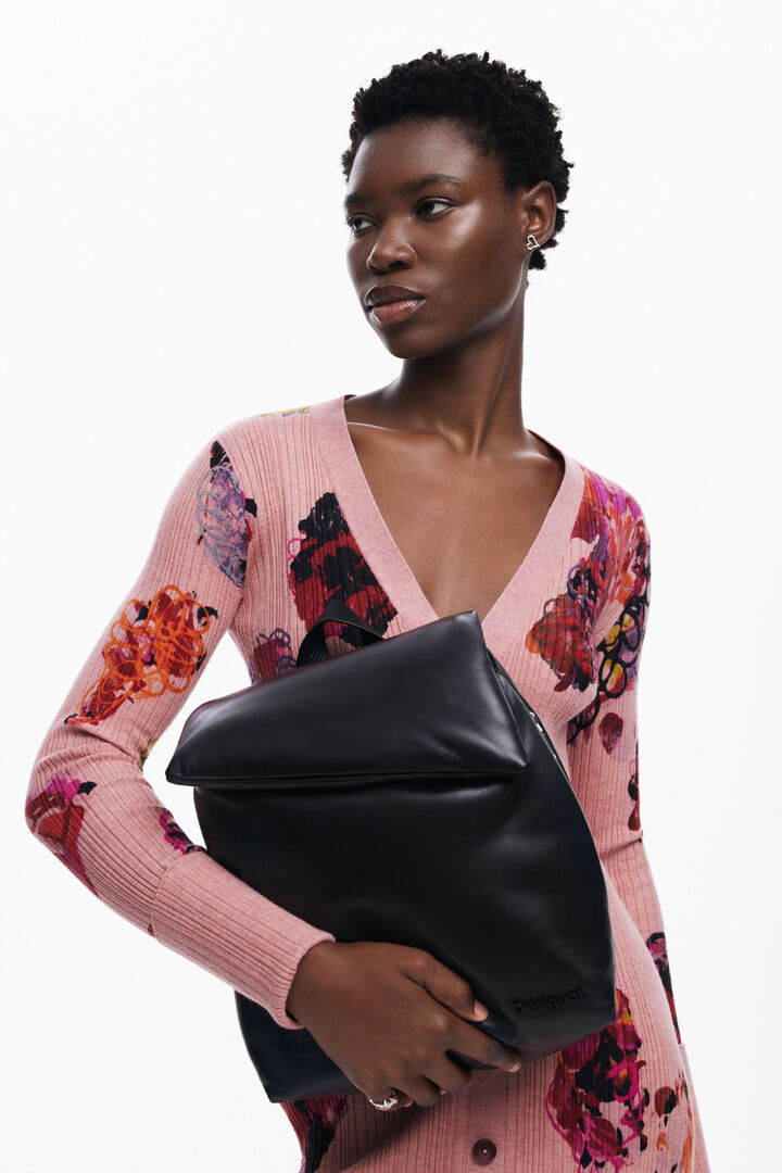 Sac à dos 100% cuir matelassé moyen | Desigual