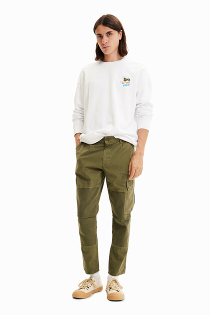 Patchwork cargo trousers