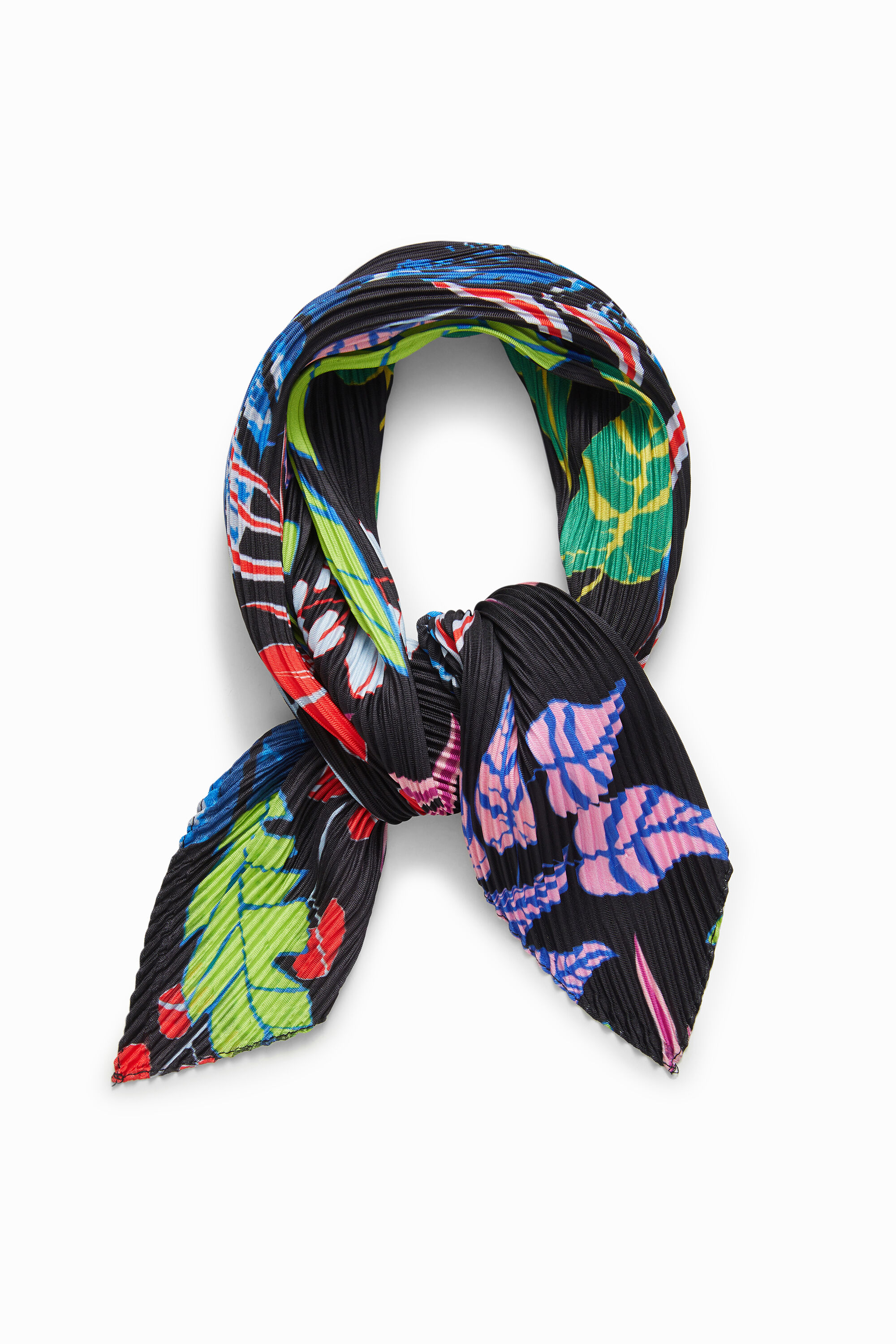 Square foulard leaves