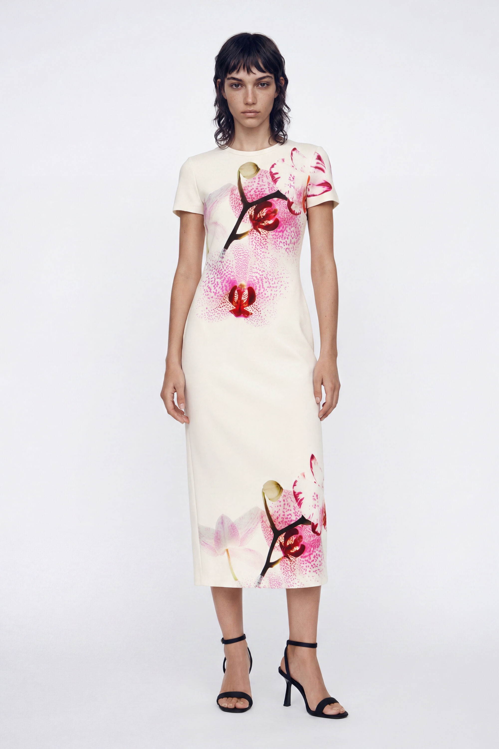 Desigual, Vestido midi orquídeas M. Christian Lacroix, Blanco