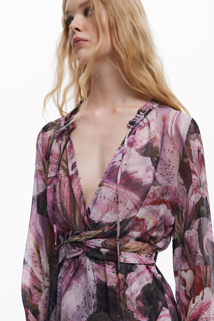 Orchidea mintás ruha | Desigual
