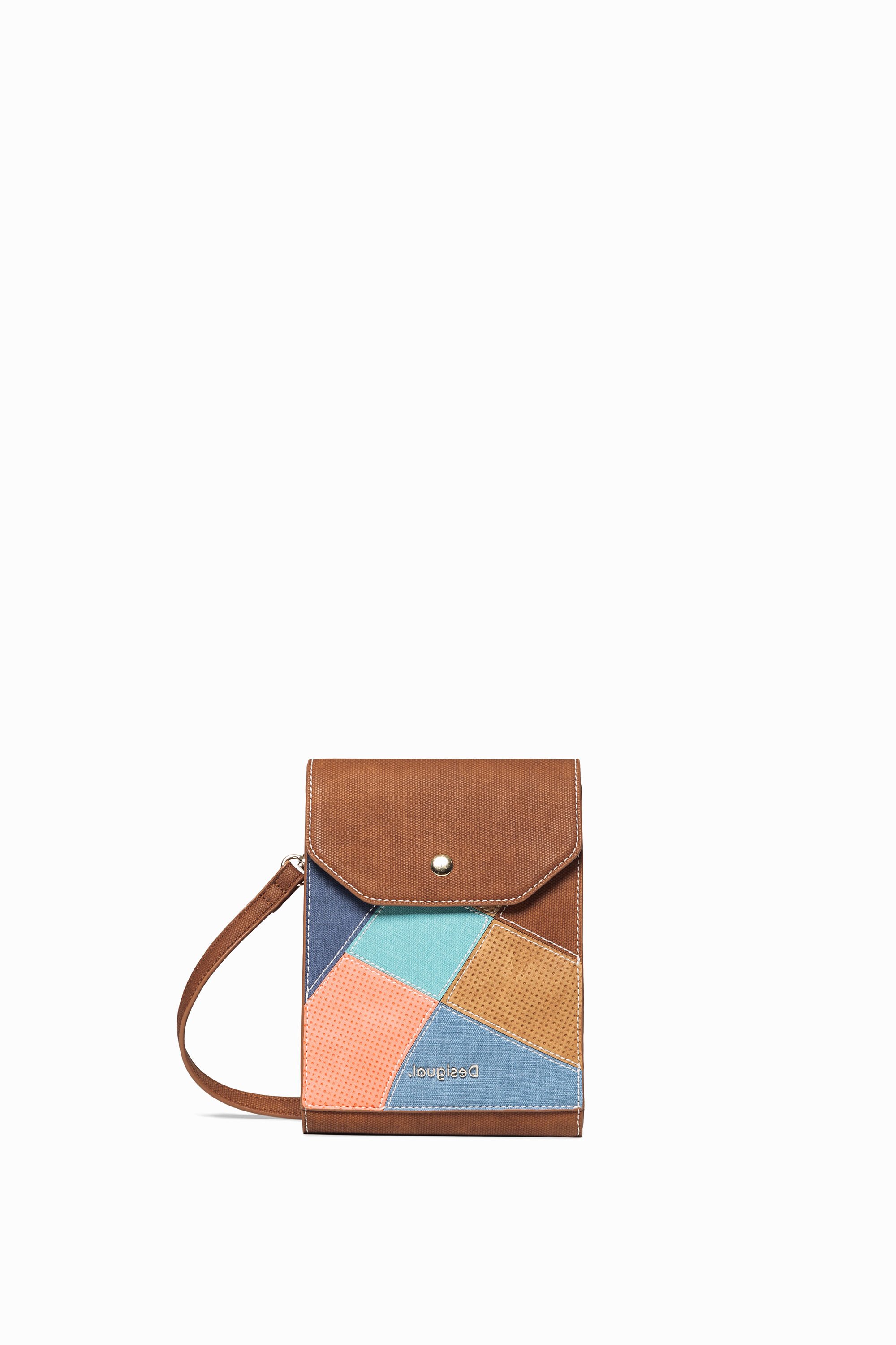 Suede and patch coin purse