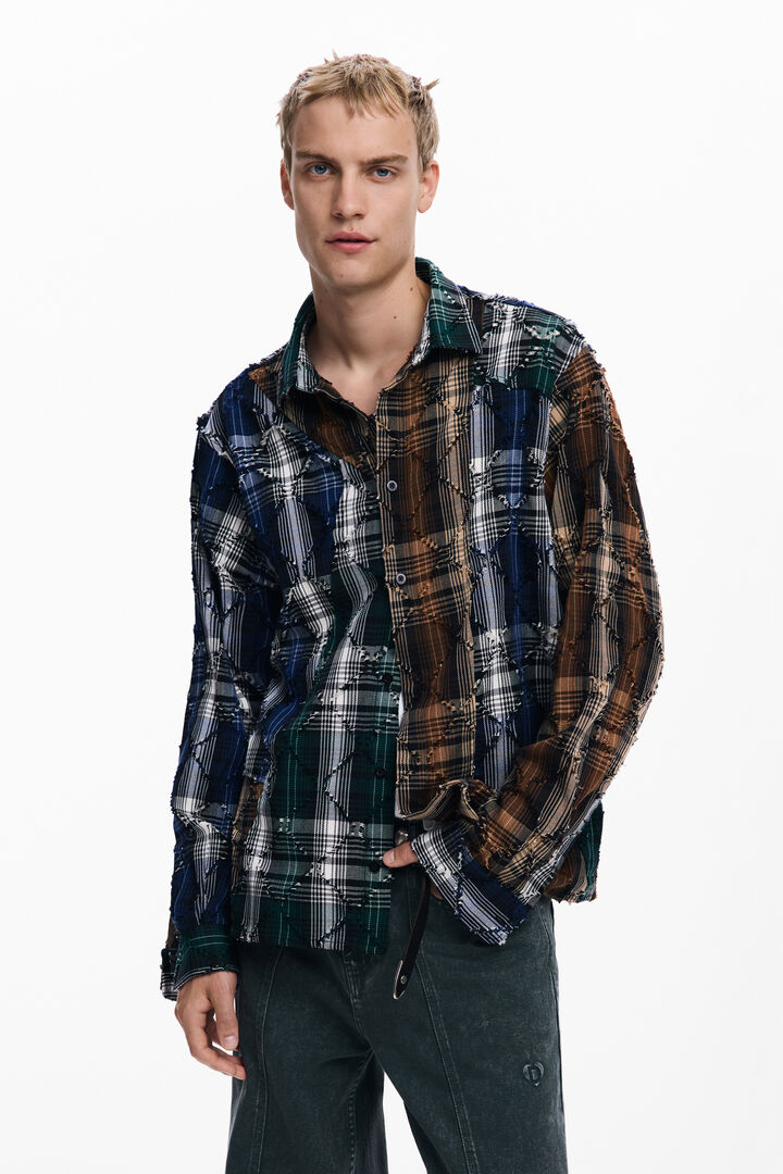 Chemise checks brodés